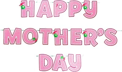 FELIZ DÍA DE LA MADRE Banner Bunting Decoración Colgante Pared 180cm Rosa y Blanco Foto 1 de 4