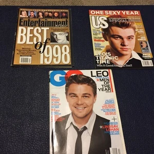 NEW Lot of 3 Leonardo DiCaprio Magazines GQ US Entertainment Weekly ‘98 ‘99 ‘06 - Picture 1 of 12
