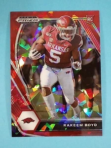 2021 Panini Prizm Draft Picks RED CRACKED ICE RC Rakeem Boyd Arkansas #152 - Bild 1 von 2
