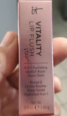 It Cosmetics Rose Flush Vitality Lip Flush Stain 4-In-1 Hydrating-Balm-Gloss-Sta - Image 1 of 4