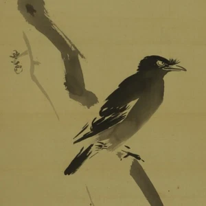 ROLLO COLGANTE PINTURA JAPONESA CUERVO JAPONÉS ARTE CIRUELA VINTAGE 520r - Imagen 1 de 10