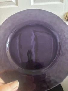 4 Studio Bormioli Rocco Hammered Amethyst Purple 8” Salad/Dessert Plates Vintage - Picture 1 of 7