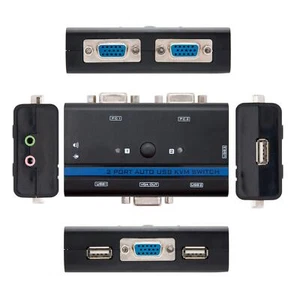 Nanocable 10.12.0001 Switch KVM Switch for Controlling 2 PCs with a Single Keybo - Bild 1 von 3
