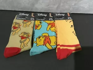 Disney Unisex Crew socks size 9-13/Winnie the Pooh - Picture 1 of 7