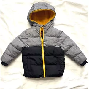 Little Boys Swiss Tech Insulated Puffer Winter Warm Lined Jacket Black/Gray 3T - Picture 1 of 7