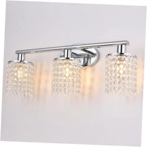 Bathroom Light Fixtures 3-Lights Crystal Wall Sconce Vanity 3 Lights 3-light - Picture 1 of 7