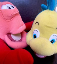 Walt Disney’s The Little Mermaid Sebastian & Flounder Plush Stuffed Animals ~7”