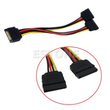 Hot! 20cm SATA Power T/Y Splitter Extension Cable Adapter