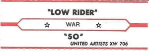 "Tira de título Jukebox - War: "Low Rider" / "So"" de su éxito de 1975 - Imagen 1 de 1