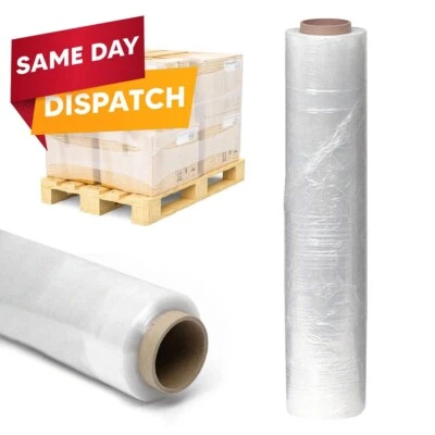 AMICOPACKAGING 6 Palettenfolie transparent Stretch Schrumpffolie Rolle Frischhaltefolie 500mm x 250m 23 mu