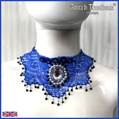 collar gargantilla vintage mujer joyería cristal collar lujo macramé bordado Foto 1 de 4