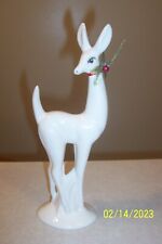 Statue Porcelain / Ceramic White Reindeer  Deer Art Figurine 11" Tall 2012 # 2