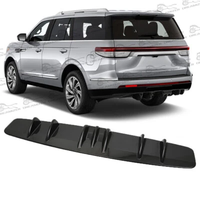 Glossy Black Rear Lower Diffuser Bumper Valance Lip Spoiler For Lincoln MKZ MKS - Image 1 of 4
