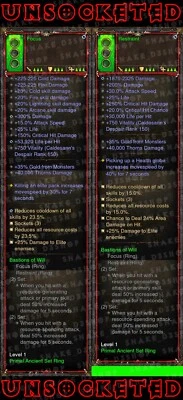Diablo 3 - ETH + SS infundido - Primal modificado - Amuletos y anillos (sin enchufes) #1 Foto 1 de 4