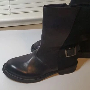 Botas Foundry Co vintage para mujer talla 8.5 8-1/2 media pantorrilla cuero negro gamuza como - Imagen 1 de 12