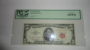 FR-1536  1963  5$  FEDERAL RESERVE NOTE  "PCGS 65 PPQ"   **GEM NEW** - Picture 1 of 6