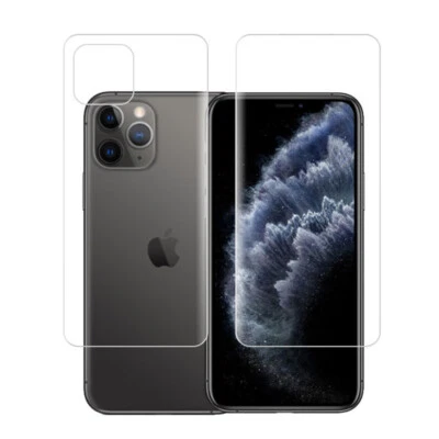 Protector de pantalla de cobertura completa transparente frontal trasero película suave para iPhone 11 Pro Max Foto 1 de 4
