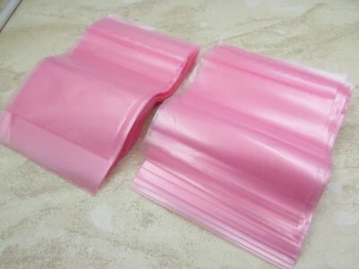 100 PACK ULINE 6 x 6" Anti-Static Reclosable Pink Zip Lock Poly Bags 4 MIL - Image 1 of 4