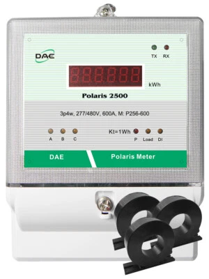 DAE P256-600-S KIT, 600A, RS485, UL kWh Submeter, 3Phase, 277/480V, 3 CTs - Image 1 of 4
