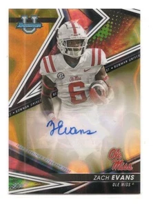 2022-23 Bowman's Best University Zach Evans Gold Lava Tarjeta Automática /75 Ole Miss - Imagen 1 de 2