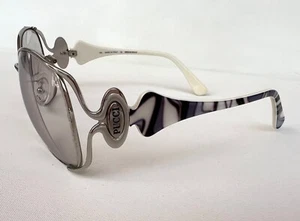 EMILIO PUCCI WHITE GRAY BLACK SILVER METAL SUNGLASSES #EP1045 59016 045 125 - Picture 1 of 6