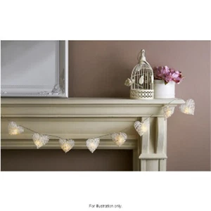 Brand New 10 White Hearts Garland String Lights Wedding Party Home Decorations - Picture 1 of 5
