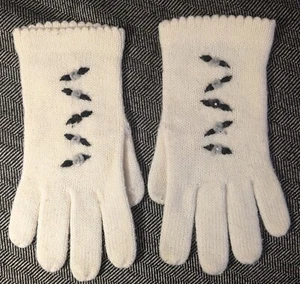 Vtg 1950's Embroidered Classic Gloves Short Womens Size S Wool Blend - Picture 1 of 4