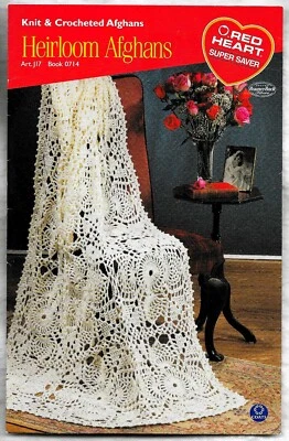 Libro ArtJ17 tejido y ganchillo Red Heart Super Saver HEIRLOOM AFGHANS 0714 Foto 1 de 3