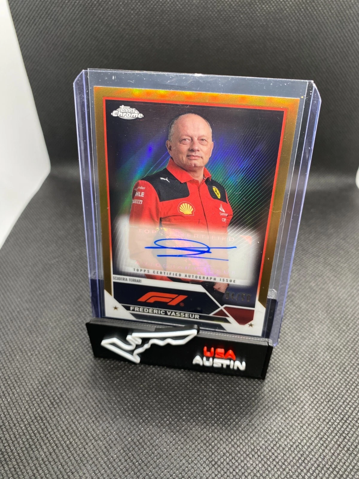 2023 Topps Chrome Formula 1 F1 FREDERIC VASSEUR Gold Wave Auto 04/50 #CAC-FVI