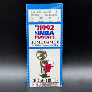 1992 NBA PLAYOFFS BULLS VS HEAT GM 2 TICKET STUB MICHAEL JORDAN 33 PTS, 13 REBS - Picture 1 of 2
