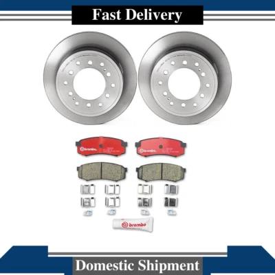 Rear Brembo Brake Rotors & Ceramic Brake Pads Set For 2003-2009 Lexus GX470 - Image 1 of 3
