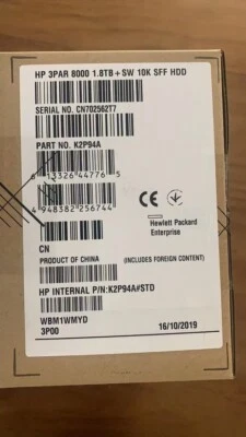HP 1.8TB SAS 10K 12Gb/s K2P94A  810760-001 3PAR StoreServ 8000 SFF HDD - Image 1 of 4