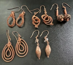 5 Sets handgefertigte Ohrringe mit Kupferhaken ca. 2" lang - Bild 1 von 7