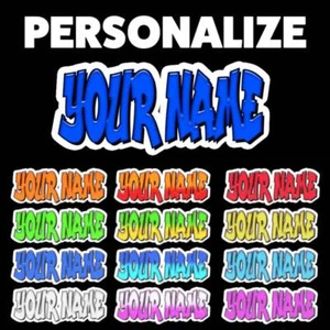 Vinilo Personalizado Graffiti Nombre Calcomanía Adhesiva Coche AZUL o TU ELECCIÓN - Imagen 1 de 19