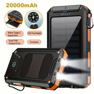 Super 20000mAh USB Portable Charger Solar Power Bank For Cell Phone - Picture 1 of 7