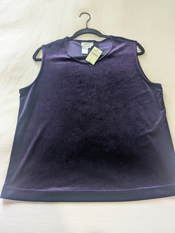 Camiseta sin mangas gótica para mujer púrpura oscuro terciopelo talla L caprichosa gótica corporativa Foto 1 de 4