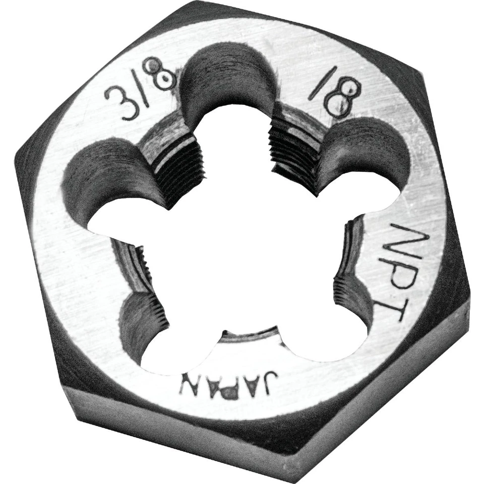 Century Drill & Tool 3/8-18 NPT 1 In. Across Flats Hexagon Pipe Die 98303 - Image 1 of 1