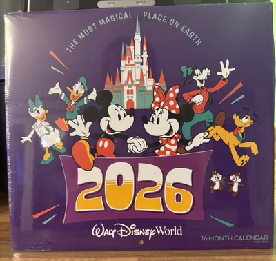 WDW Walt Disney World 4 Parks 2026 Calendar - 16 Month Calendar -  NEW - Image 1 of 4
