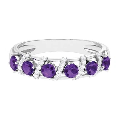 Amethyst 0.25 ctw Heart Solitaire Promise Ring for Women 925 Sterling Silver - Image 1 of 4
