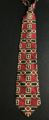 Corbata CHRISTIAN DIOR Para Hombre 100% Seda Diseñador EE. UU. Geométrica Roja/Negro Usada en Excelente Condición Foto 1 de 3