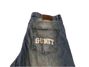 Vintage G-Unit Spelled Out  50 Cent Men's Denim Shorts Size 40 Blue - Picture 1 of 3