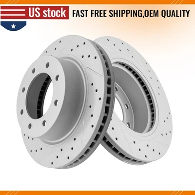 Juego de rotores de freno de disco perforados delanteros para Nissan NV2500 NV3500 NV1500 2012 - 2021 Foto 1 de 4