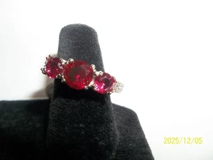 NEW! ruby red colored oval stone fashion ring sz 9 - Picture 1 of 10