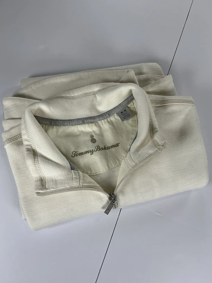 Vestido para mujer Tommy Bahama beige talla mediana 100 % algodón manga corta pulóver Foto 1 de 4