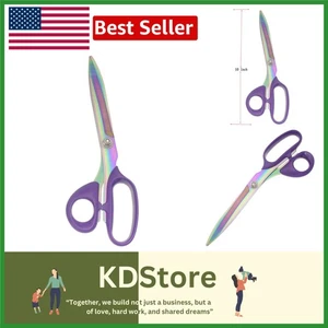 Heavy Duty Multicolor Fabric Scissors 8/9/10 Inch Titanium Stainless Steel Cr... - Picture 1 of 7