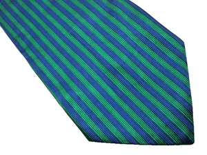 Corbata de seda cosida a mano a rayas verticales azul verde Robert Talbott hecha en EE. UU. 4" - Imagen 1 de 8