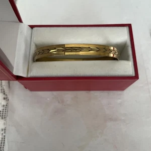 VTG Etched Brass Slip On Bracelet  - Picture 1 of 3