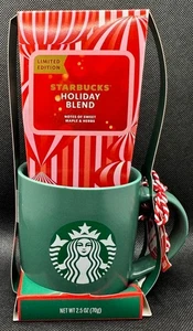 Starbucks 11 oz Green Mug + 2,5 oz Holiday Blend Limited Edition Coffee 2024 - Bild 1 von 3