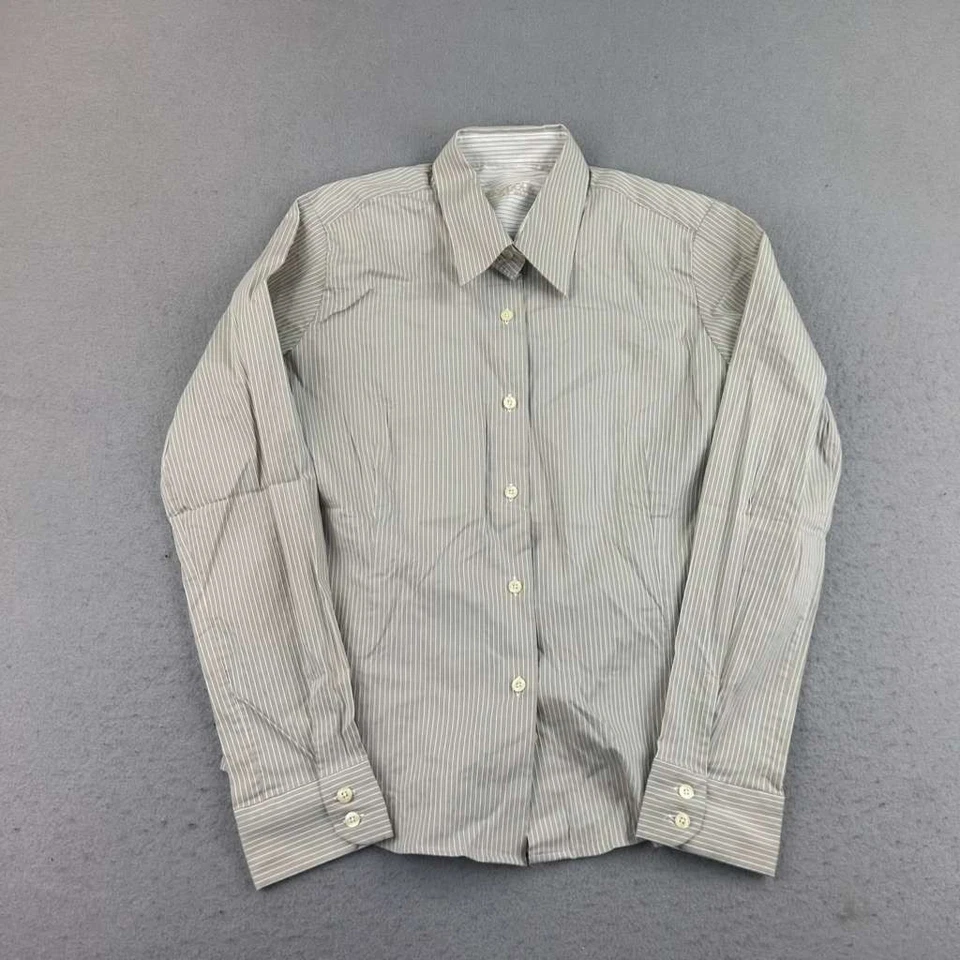 Camisa Barbour para mujer mediana beige a rayas mezcla de algodón con botones mangas largas Foto 1 de 4
