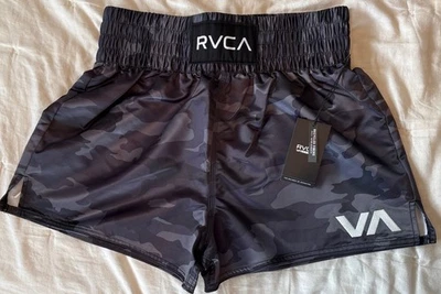 NWT RVCA Muay Thai Mod Shorts Grey Camo Boxing Shorts Men's Large $80 MMA - Image 1 of 4